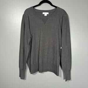Liz Claiborne NWT Womens Charcoal Gray Minimalist Sweater - Size Large - Classic